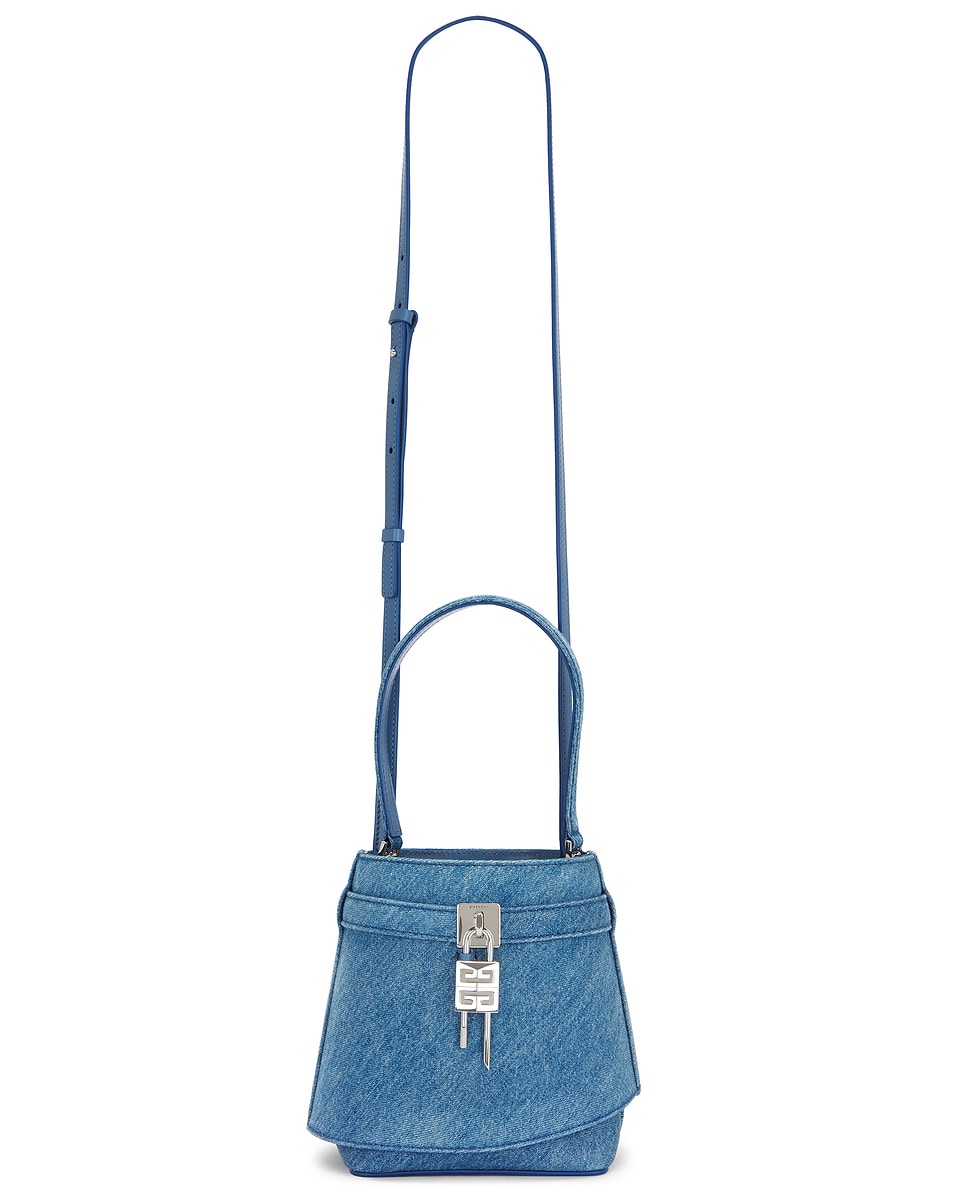 Image 1 of Givenchy Shark Lock Bucket Bag in Medium Blue