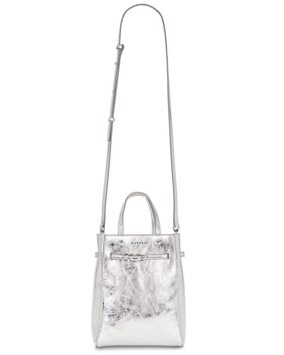 Image 1 of Givenchy Mini Voyou North South Tote Bag in Light Silvery