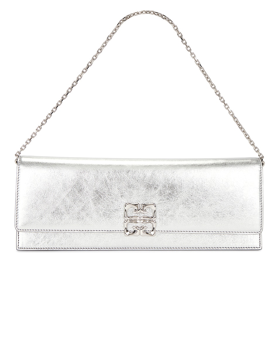 Image 1 of Givenchy Long 4G Liquid Clutch in Light Silver