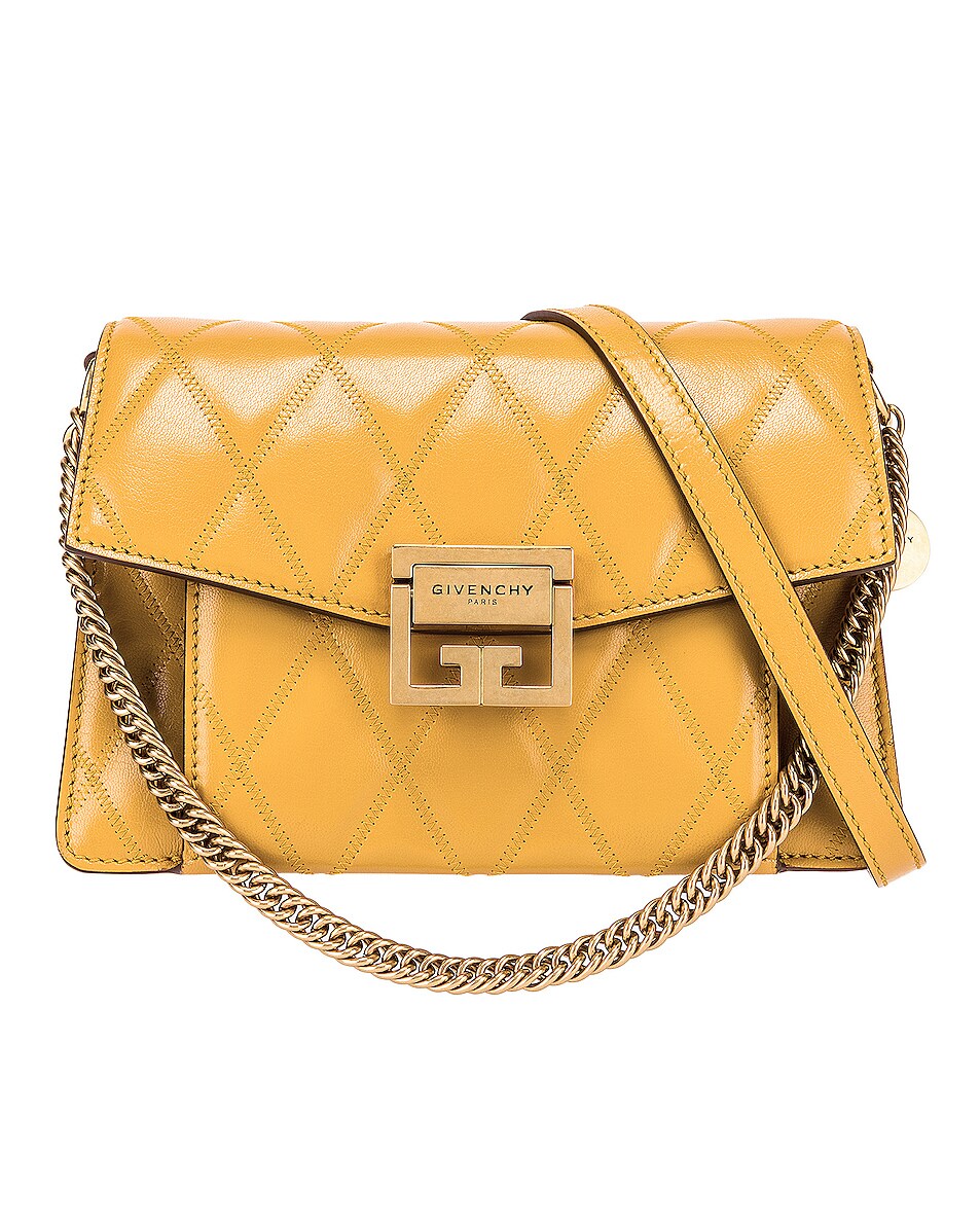 Image 1 of Givenchy Small Quilted GV3 Bag in Golden