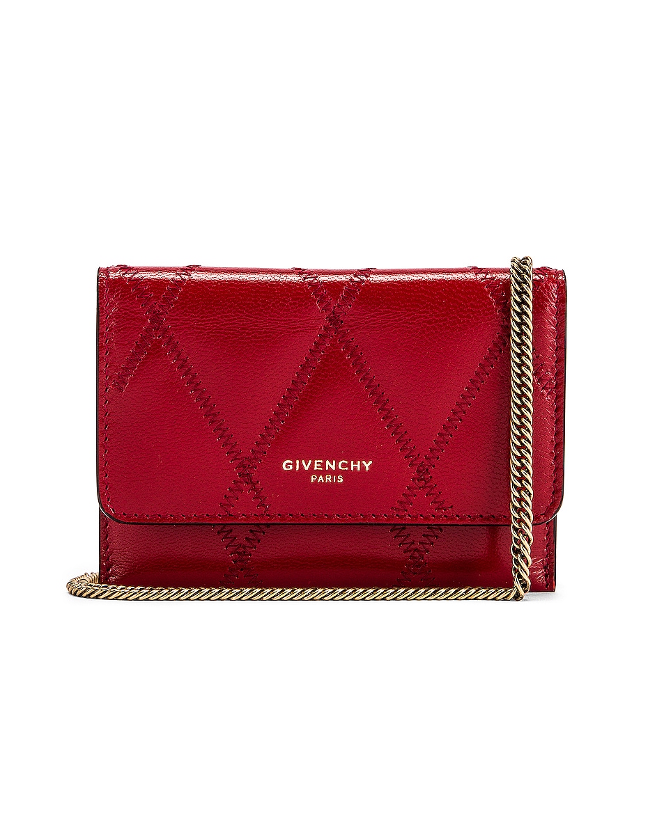 Image 1 of Givenchy Chain GV3 Card Case in Vermillion