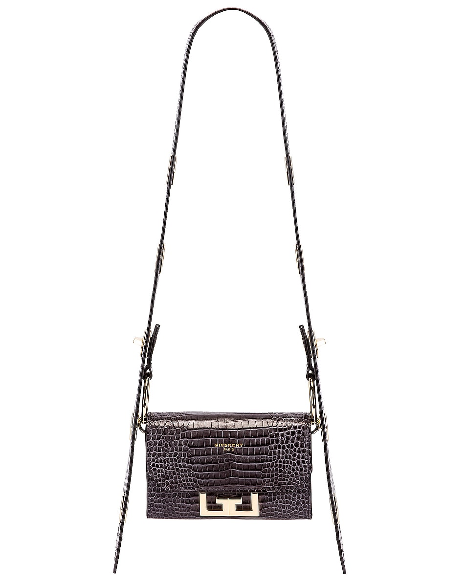 Image 1 of Givenchy Nano Eden Crocodile Embossed Leather Bag in Storm Grey