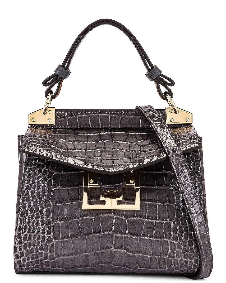 Givenchy Mini Mystic Embossed Croc Bag in Storm Grey | FWRD