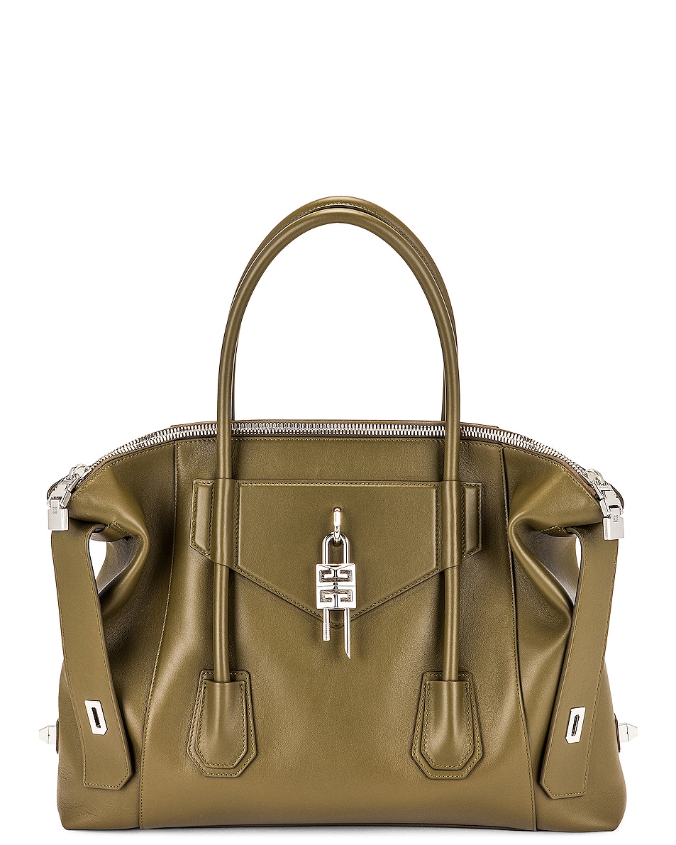 Image 1 of Givenchy Medium Antigona Lock Soft Bag in Dark Khaki