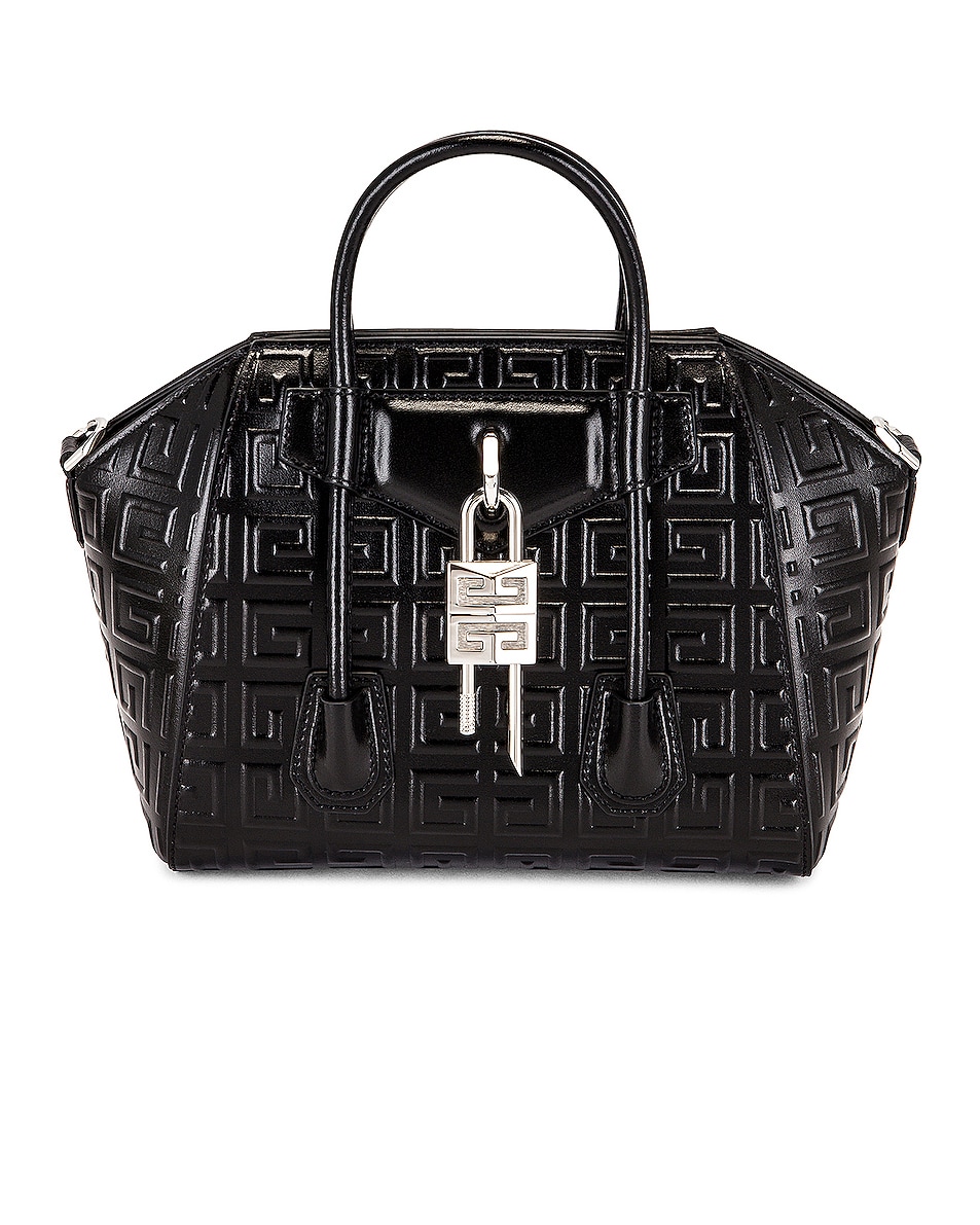 Image 1 of Givenchy Mini Antigona Lock 4G Leather Bag in Black