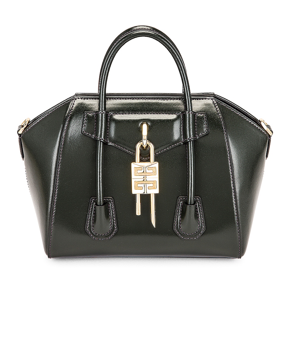 Image 1 of Givenchy Mini Antigona Lock Bag in Forest Green