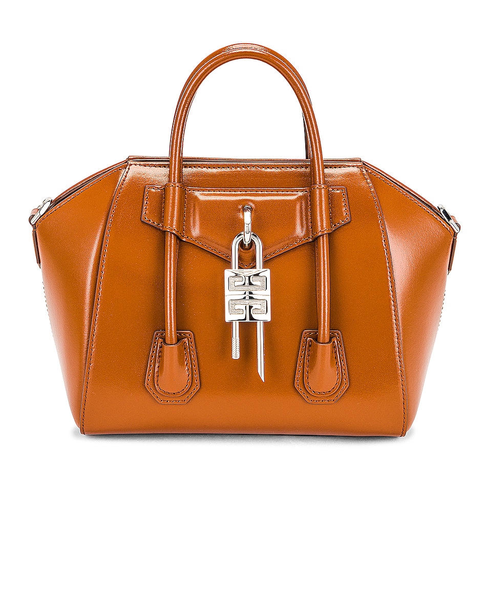Image 1 of Givenchy Mini Antigona Lock Bag in Chestnut