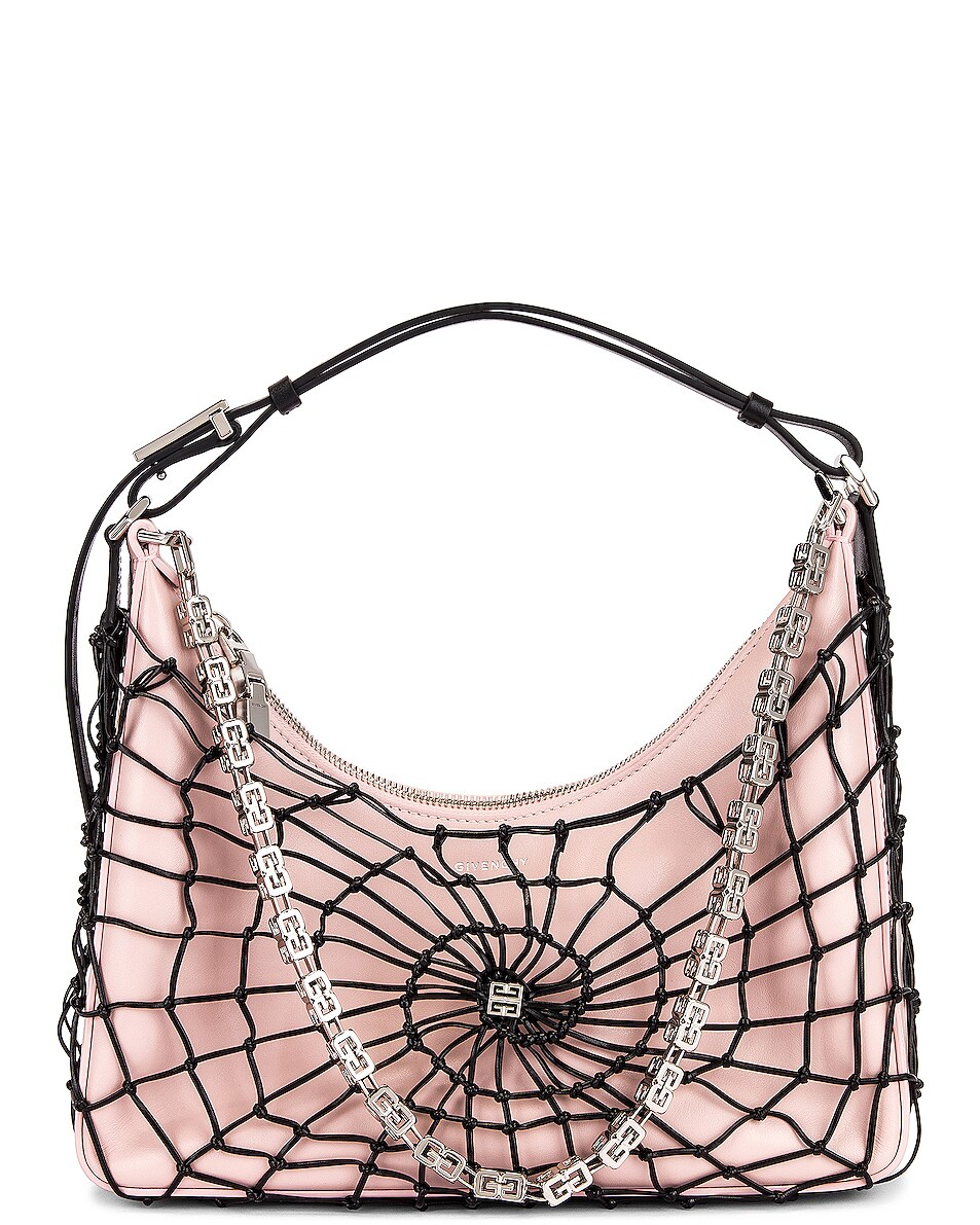 Image 1 of Givenchy Small Moon Cut-Out Hobo Bag in Pink & Black