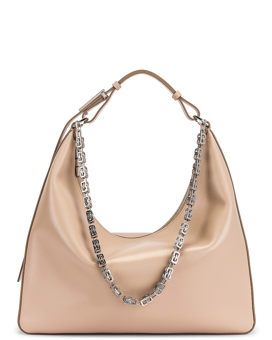 Image 1 of Givenchy Medium Moon Cut-Out Hobo Bag in Dune