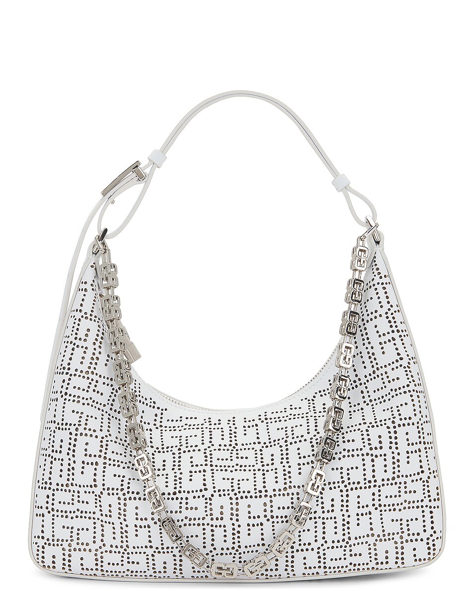 Image 1 of Givenchy Small Moon Cut-Out Hobo Bag in Ivory