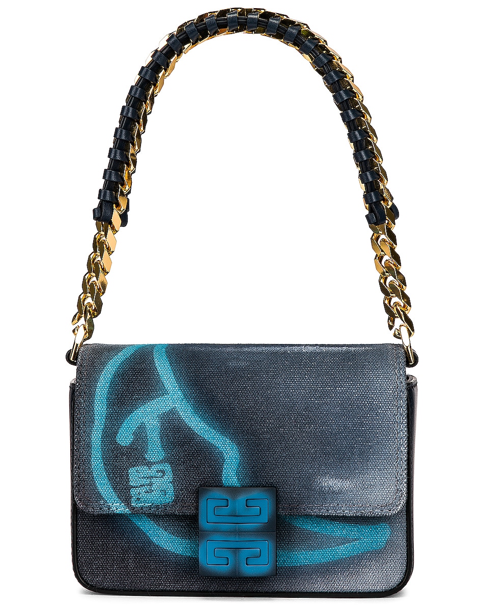 Image 1 of Givenchy Small 4G Chain Crossbody Bag in Steel Blue