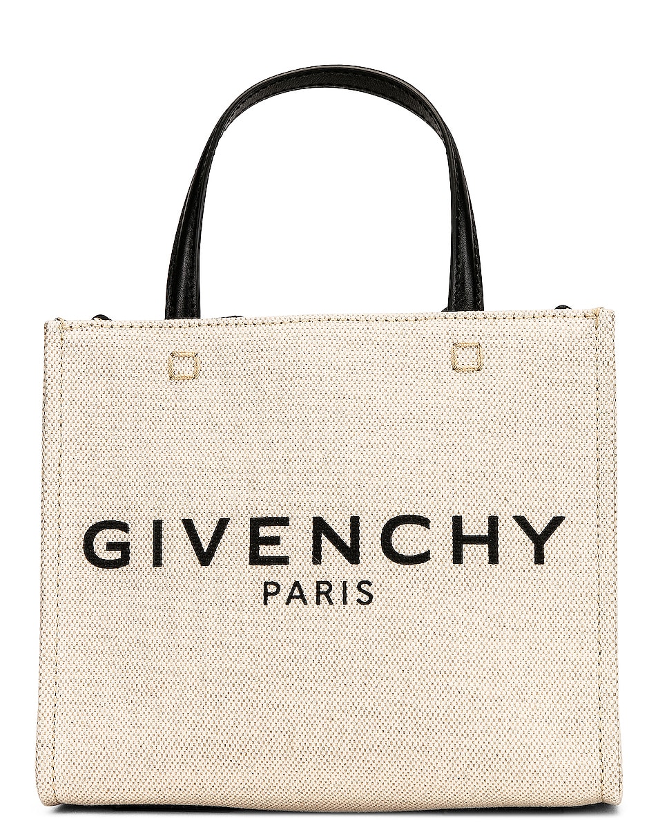 Image 1 of Givenchy Mini G Tote Shopping Bag in Beige & Black