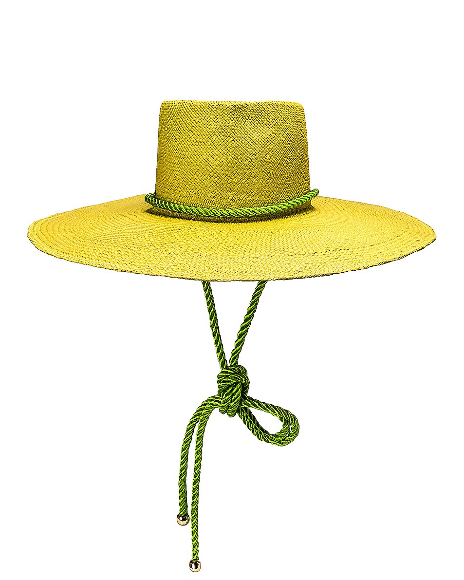 Image 1 of Gladys Tamez Millinery Poly Bucket Hat in Lime
