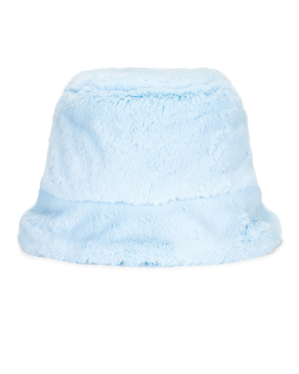 Image 1 of Gladys Tamez Millinery Faux Fur Bucket Hat in Light Blue