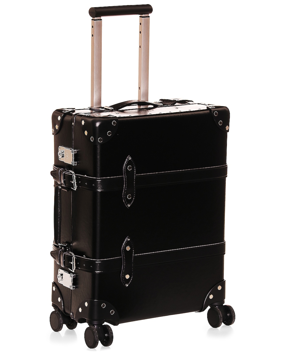 Image 1 of Globe-Trotter 4 Wheel Carry On Luggage 40x55x21cm in Black & Black Chrome
