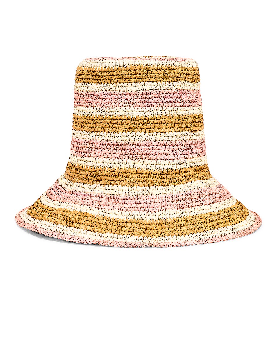 Image 1 of Greenpacha Maui Hat in Natural, Pink, & Tan