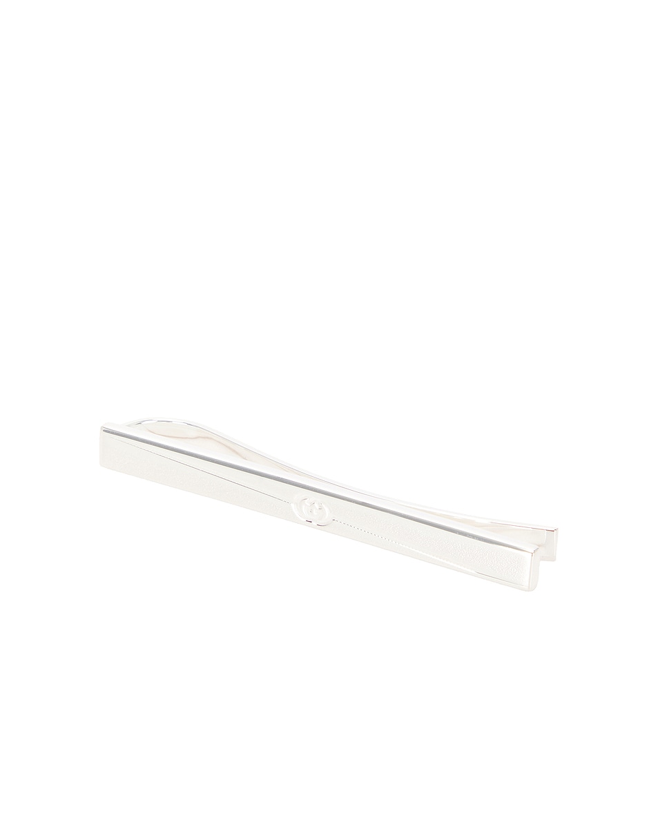 Image 1 of Gucci Diagonal Interlocking G Tie Bar in Sterling Silver