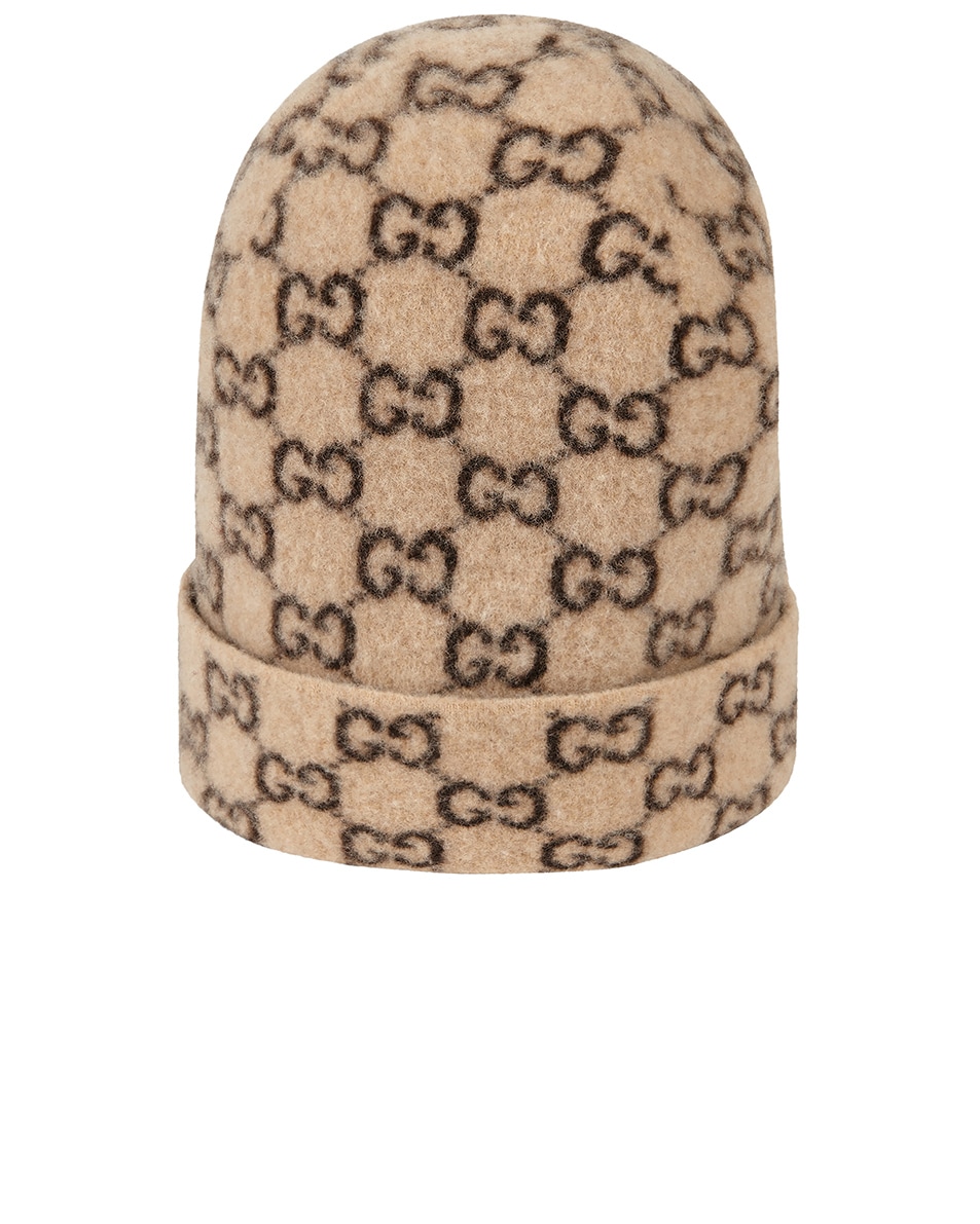 Image 1 of Gucci GG Wool Hat In Beige & Dark Brown in Beige & Dark Brown