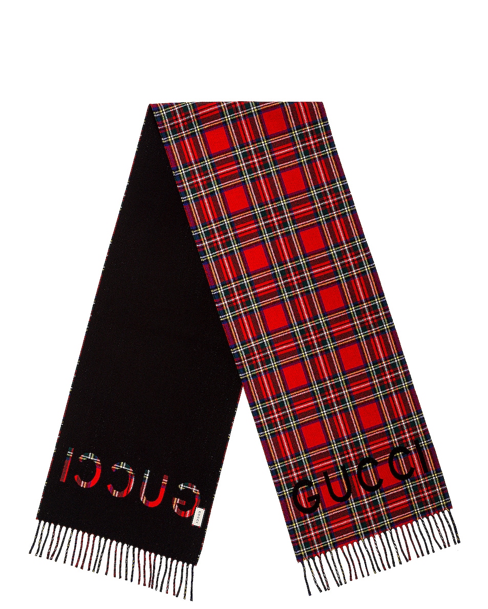 Image 1 of Gucci Scarf in Black & Red