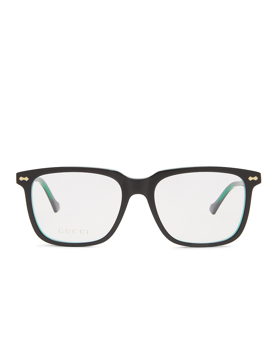 Image 1 of Gucci GG0737O Optical Glasses in Black & Transparent Green