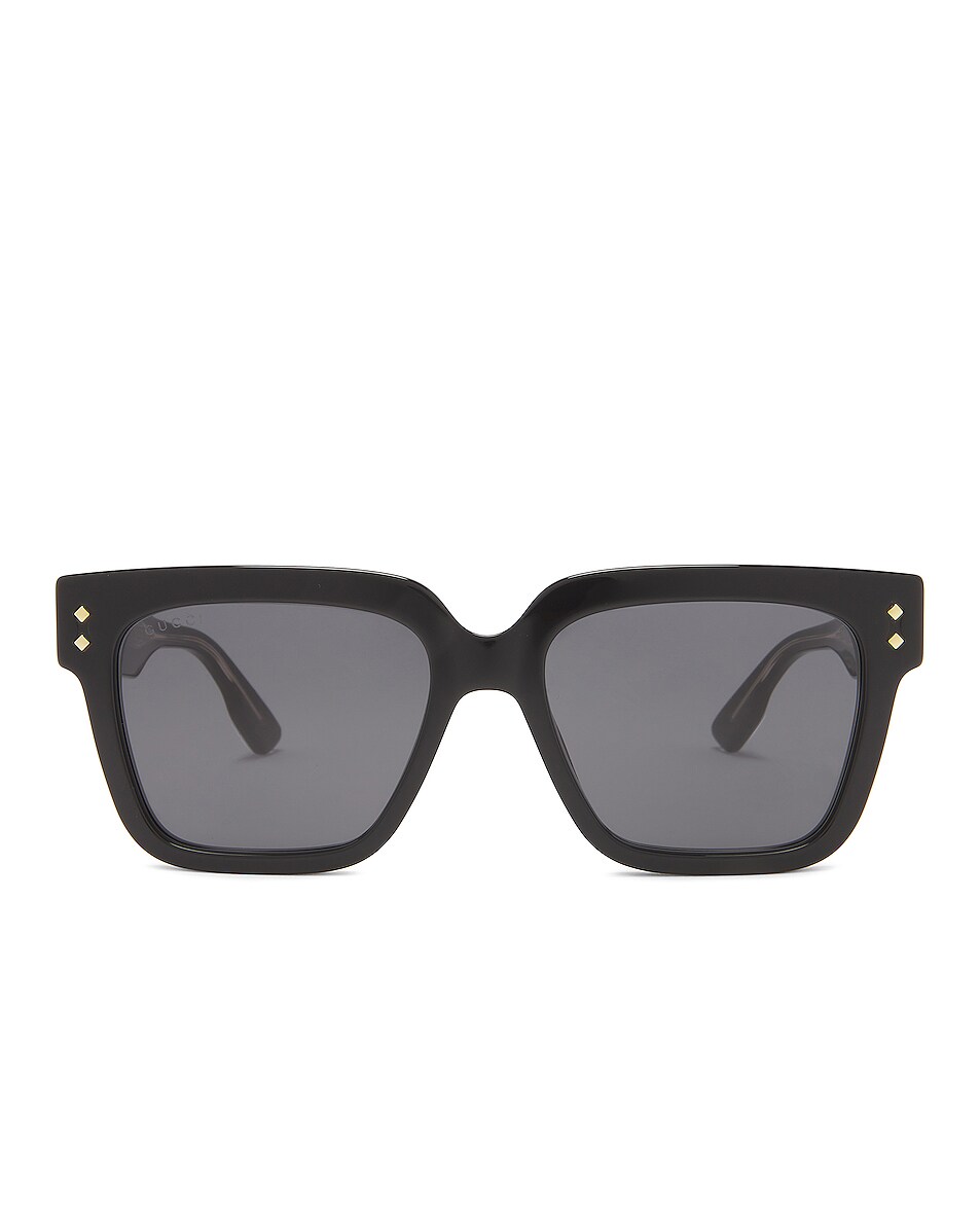 Image 1 of Gucci GG1084S Sunglasses in Shiny Solid Black & Solid Grey