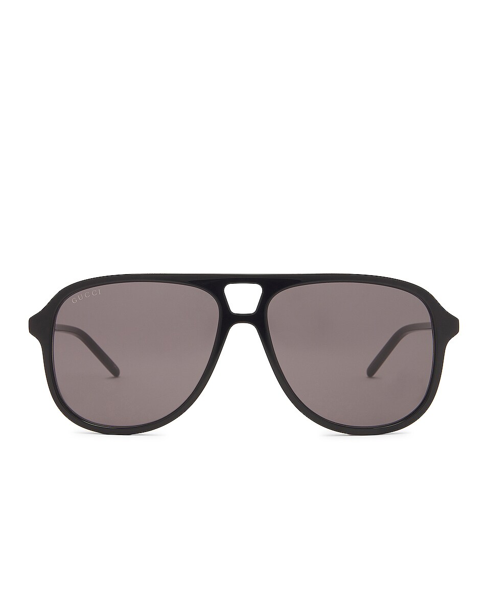 Image 1 of Gucci GG1156S Sunglasses in Shiny Black & Solid Grey