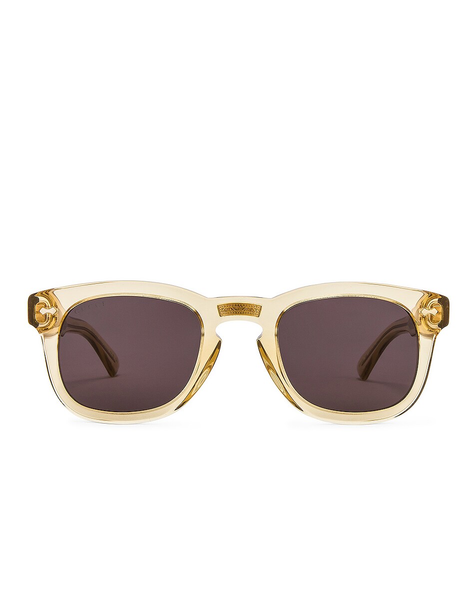 Image 1 of Gucci Decor Sunglasses in Shiny Transparent Light Brown