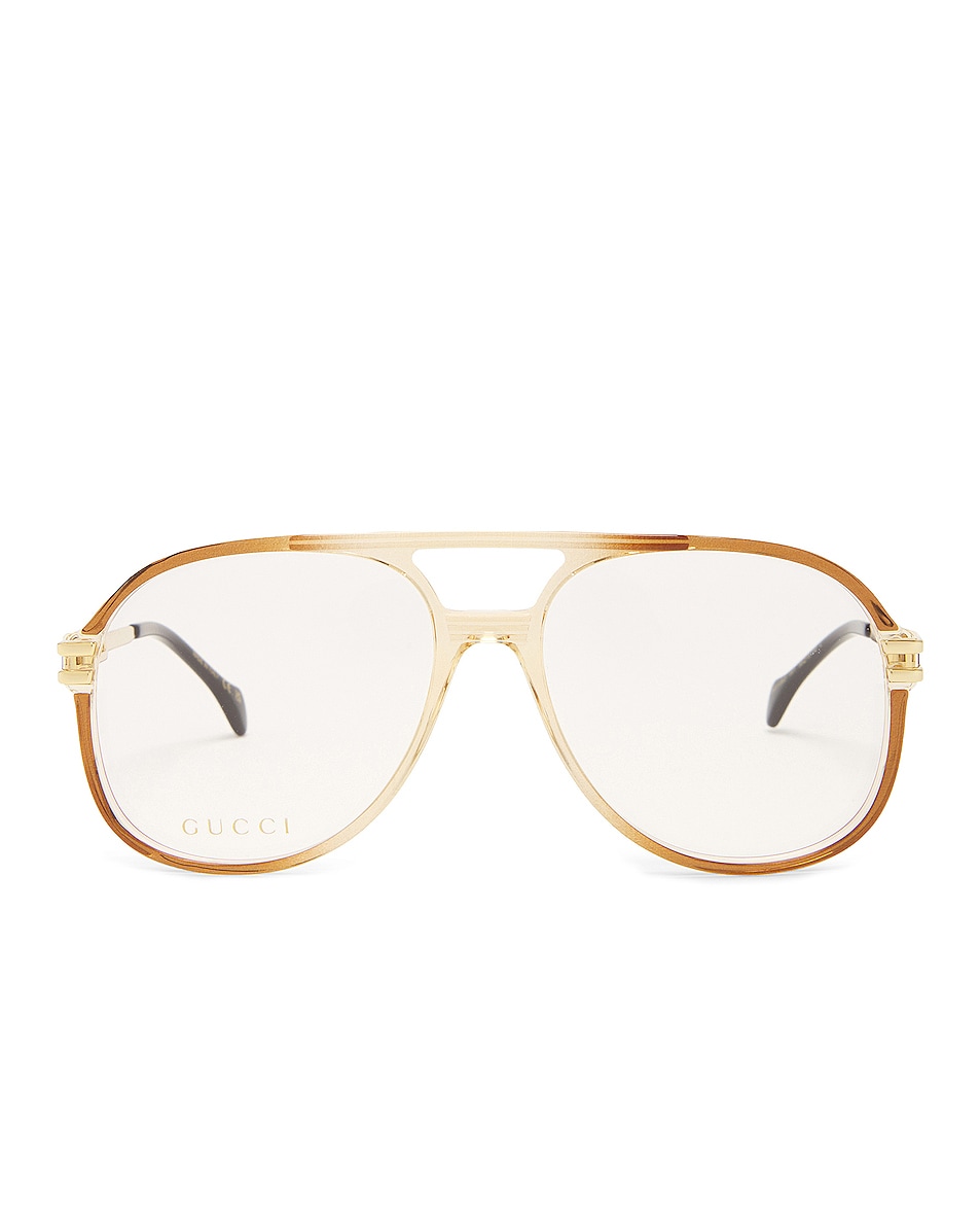 Image 1 of Gucci GG1106O Optical Glasses in Shiny Gradient Brown