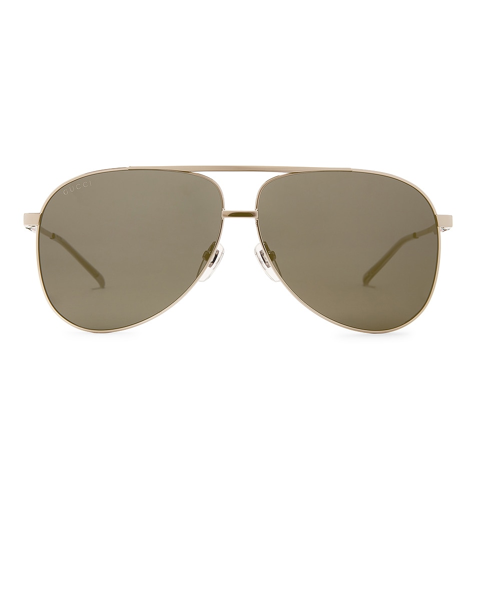 Image 1 of Gucci Aviator Sunglasses in Silver & Grey