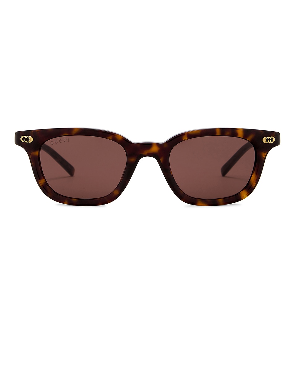 Image 1 of Gucci Round Sunglasses in Havana & Brown