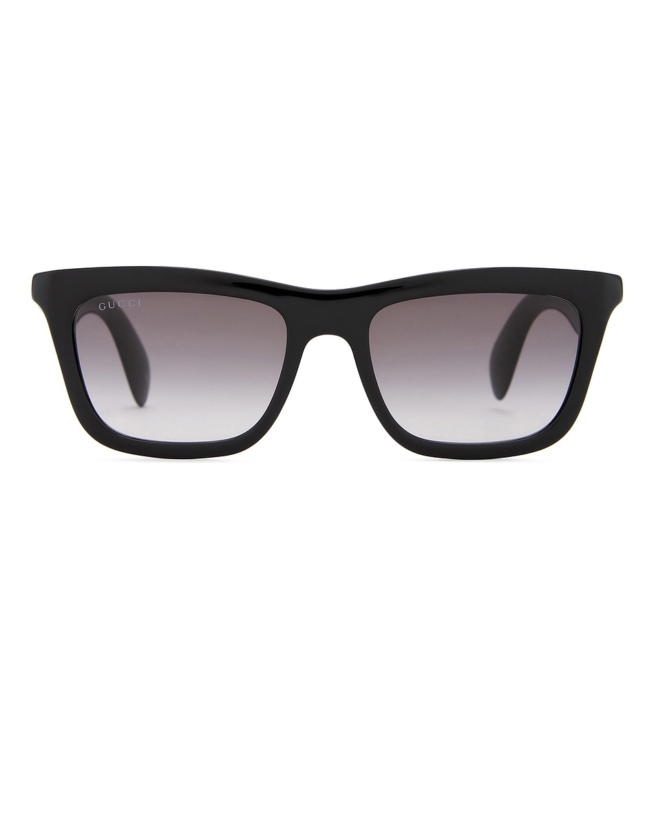 Image 1 of Gucci Rectangular Sunglasses in Black & Smoke