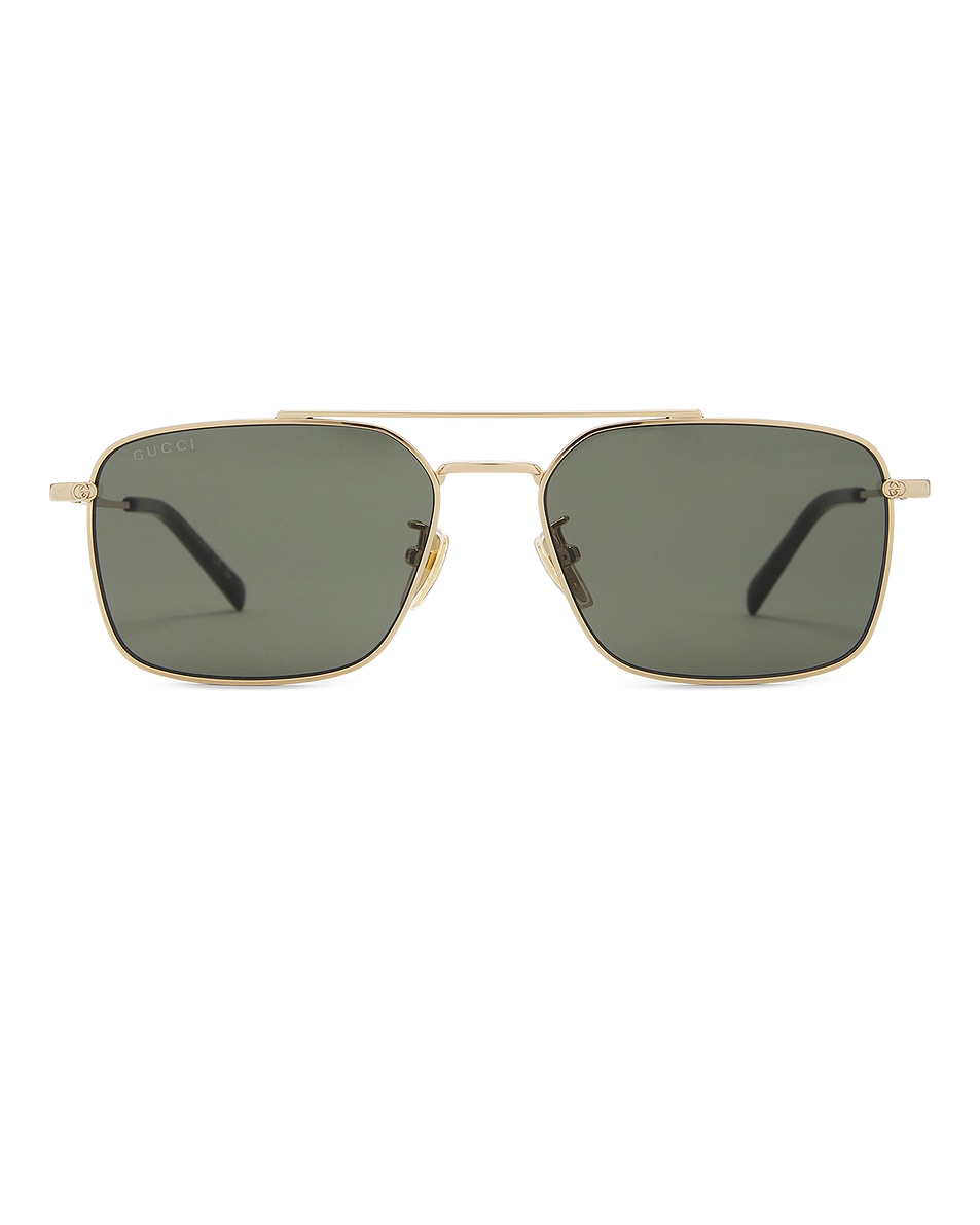 Image 1 of Gucci Rectangular Sunglasses in Gold & Grey