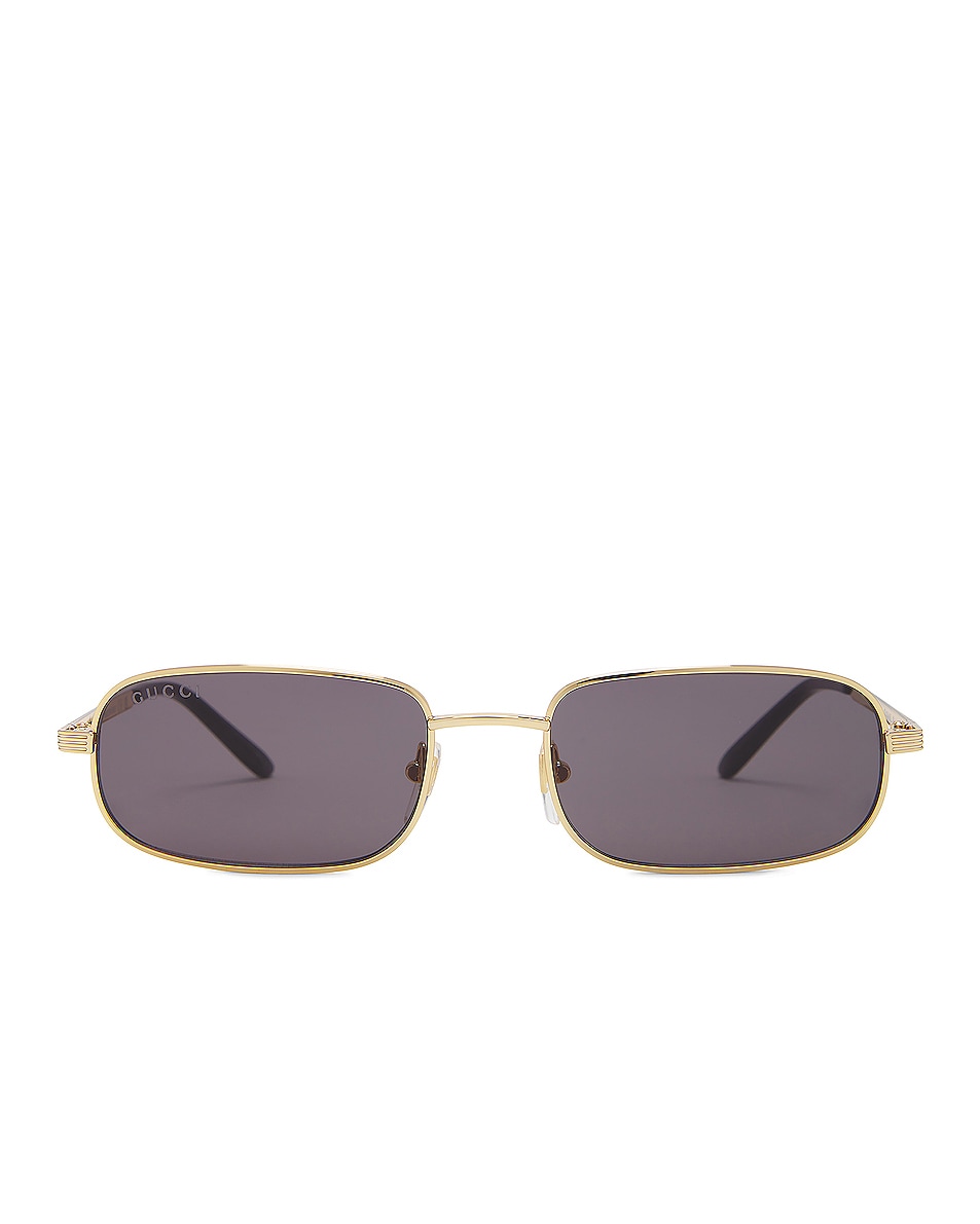 Image 1 of Gucci Rectangular Sunglasses in Gold & Grey