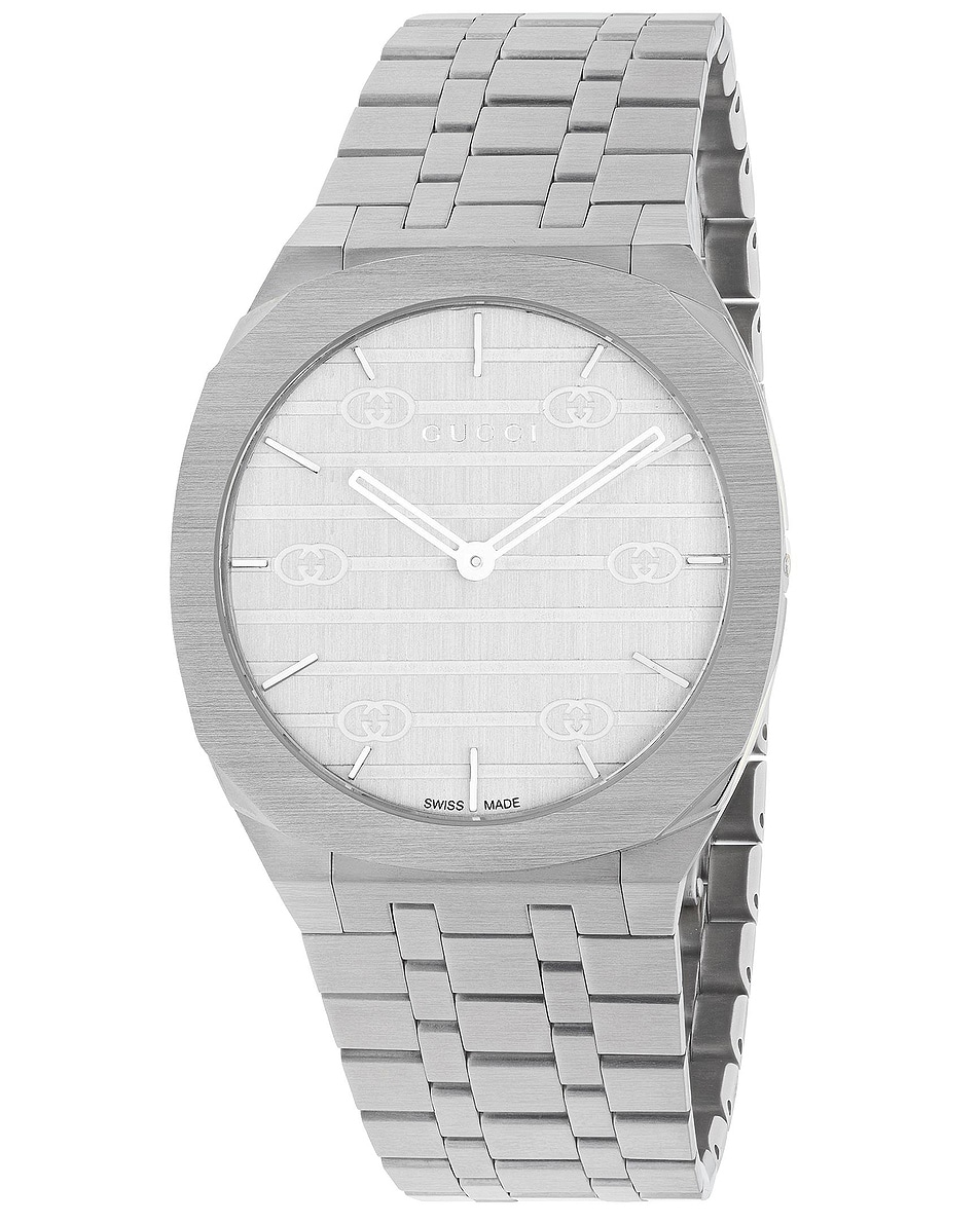 Image 1 of Gucci 25H 38mm Watch in Silver