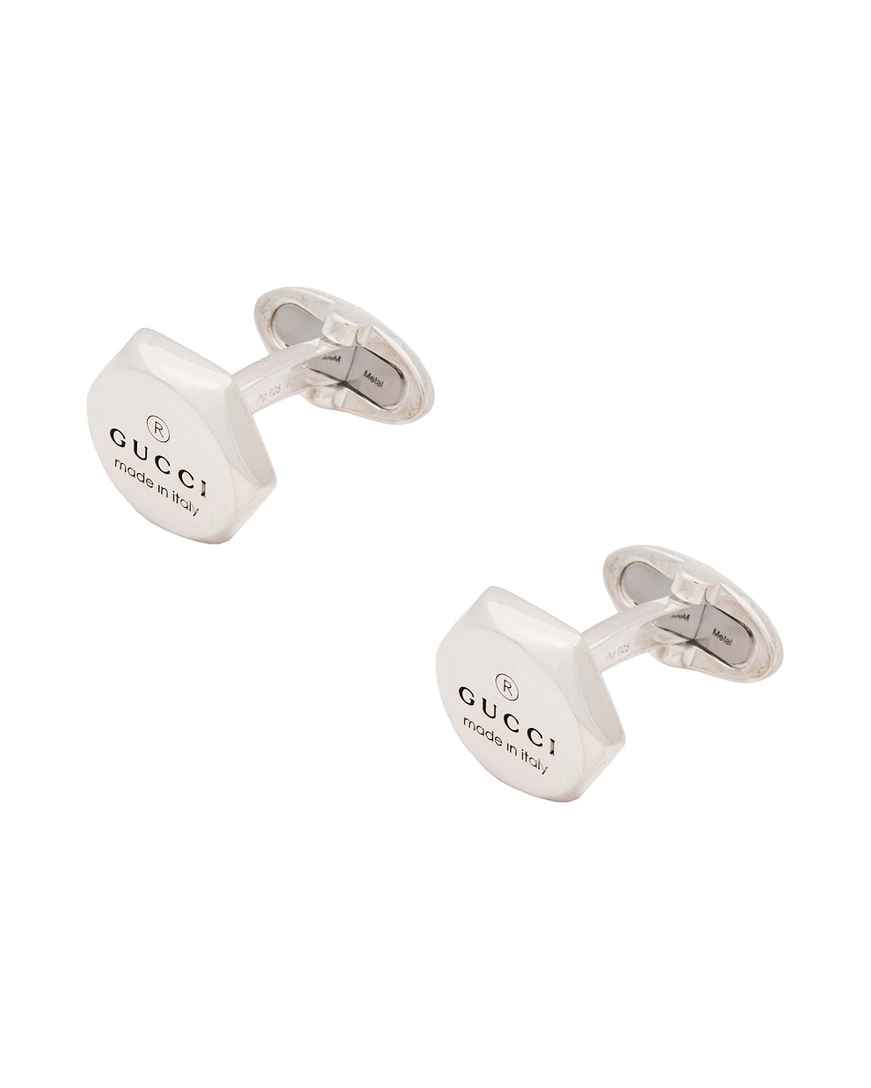 Image 1 of Gucci Trademark Cufflinks in Silver