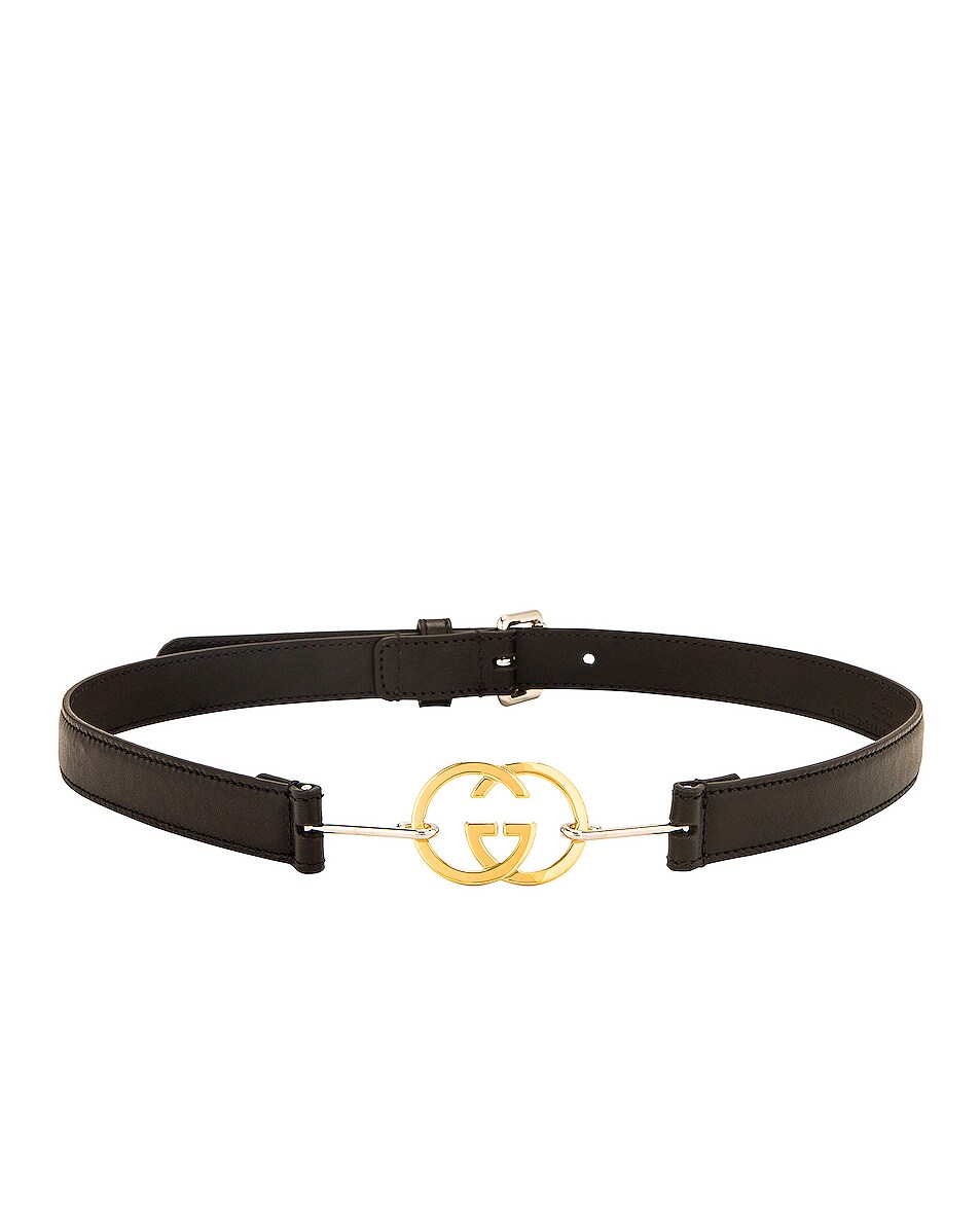 Image 1 of Gucci Leather G Belt in Black