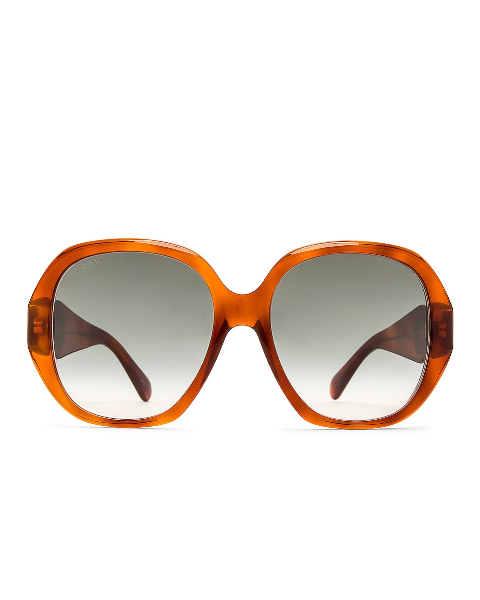 Image 1 of Gucci Oversize Octagonal Sunglasses in Havana