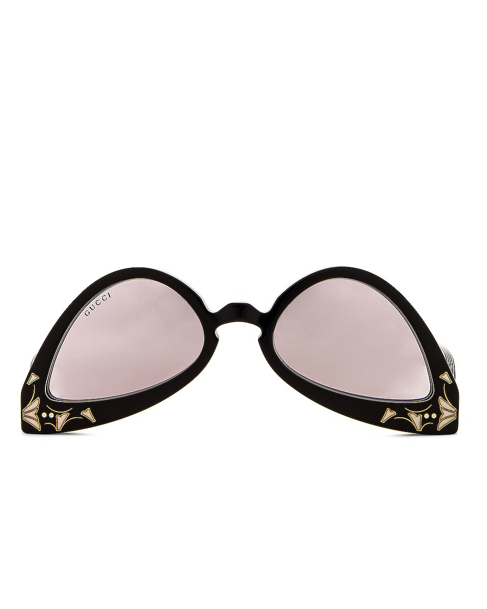 Image 1 of Gucci Upside Down Cat Eye Sunglasses in Black