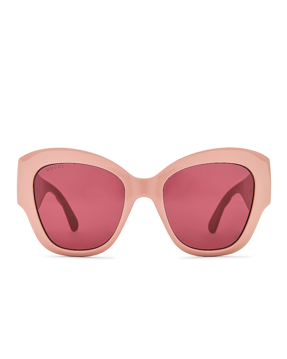 Image 1 of Gucci Matelasse Round Cat Eye Sunglasses in Pink