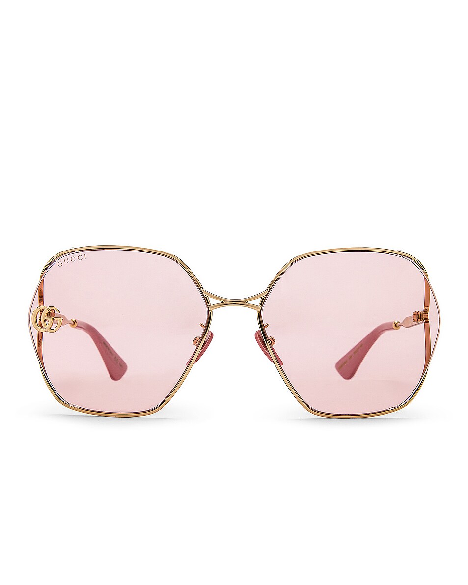 Image 1 of Gucci Fork Oversize Square Sunglasses in Pink