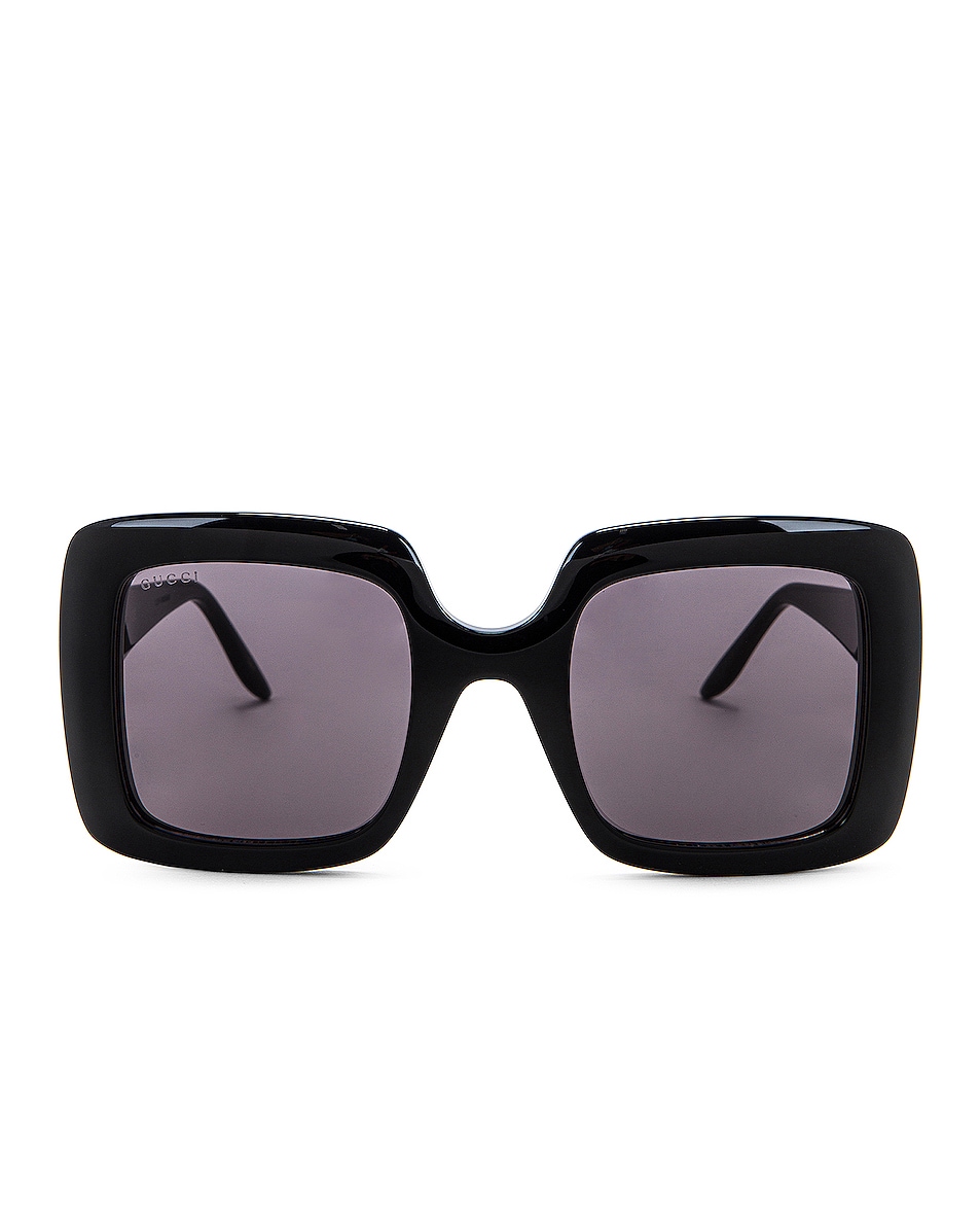 Image 1 of Gucci Oversized Square Sunglasses in Shiny Black