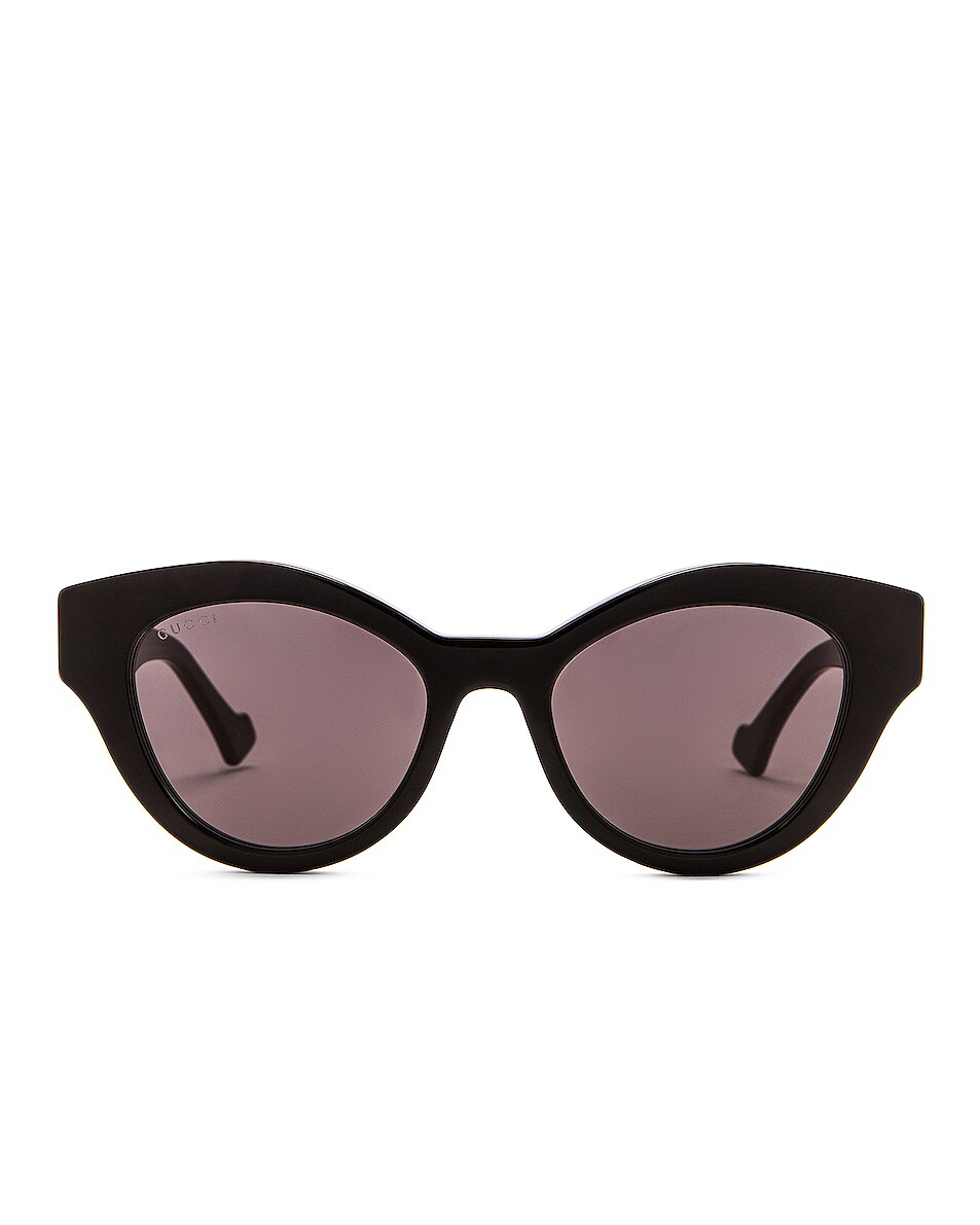 Image 1 of Gucci Cat Eye Sunglasses in Shiny Black