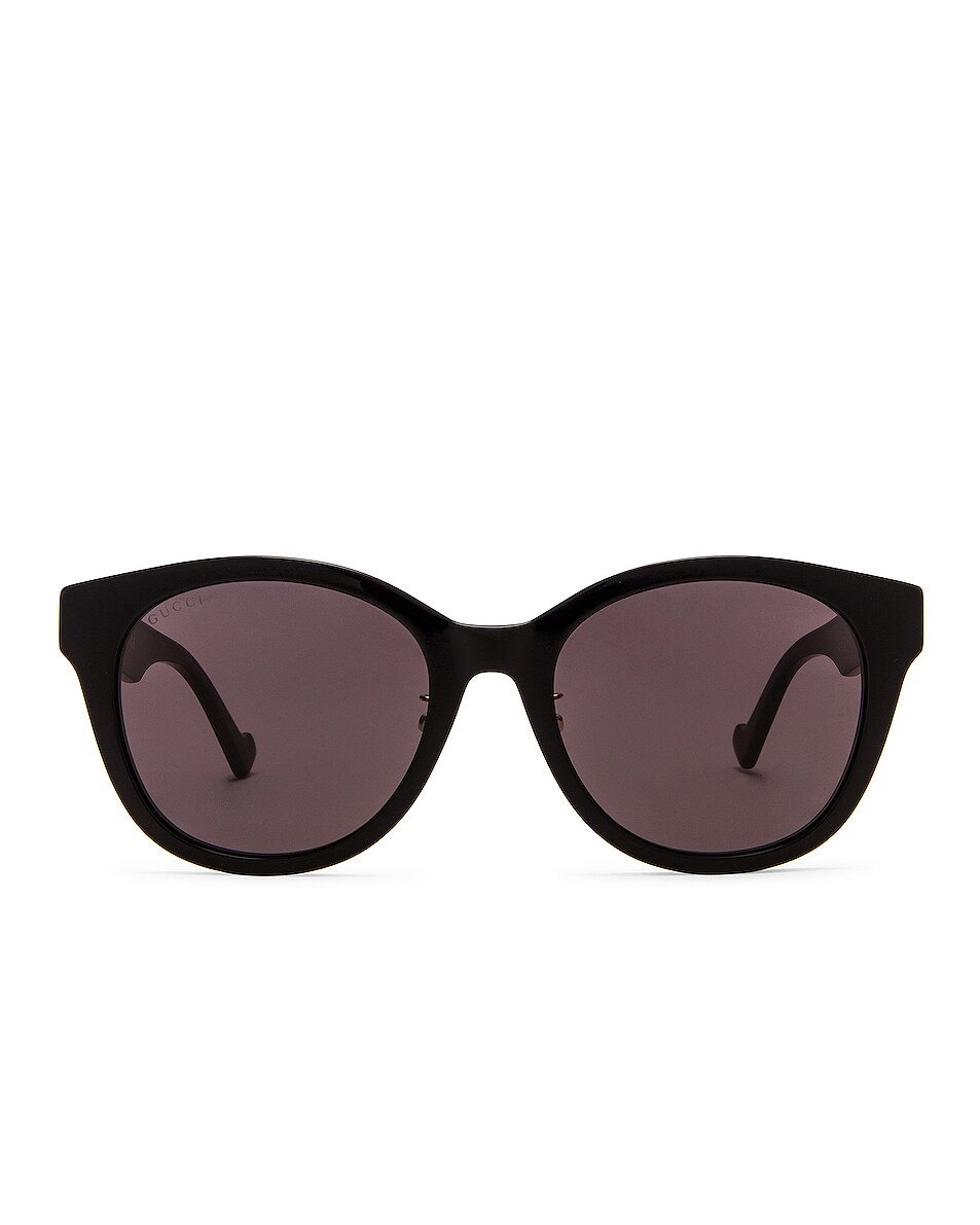Image 1 of Gucci Generation Round Sunglasses in Shiny Black