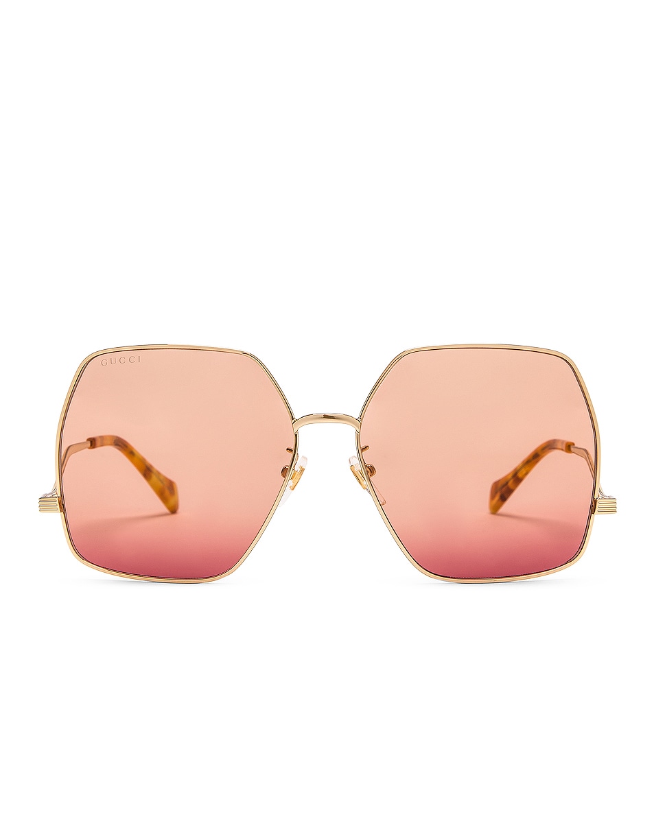 Image 1 of Gucci Wavy Sunglasses in Shiny Endura Gold