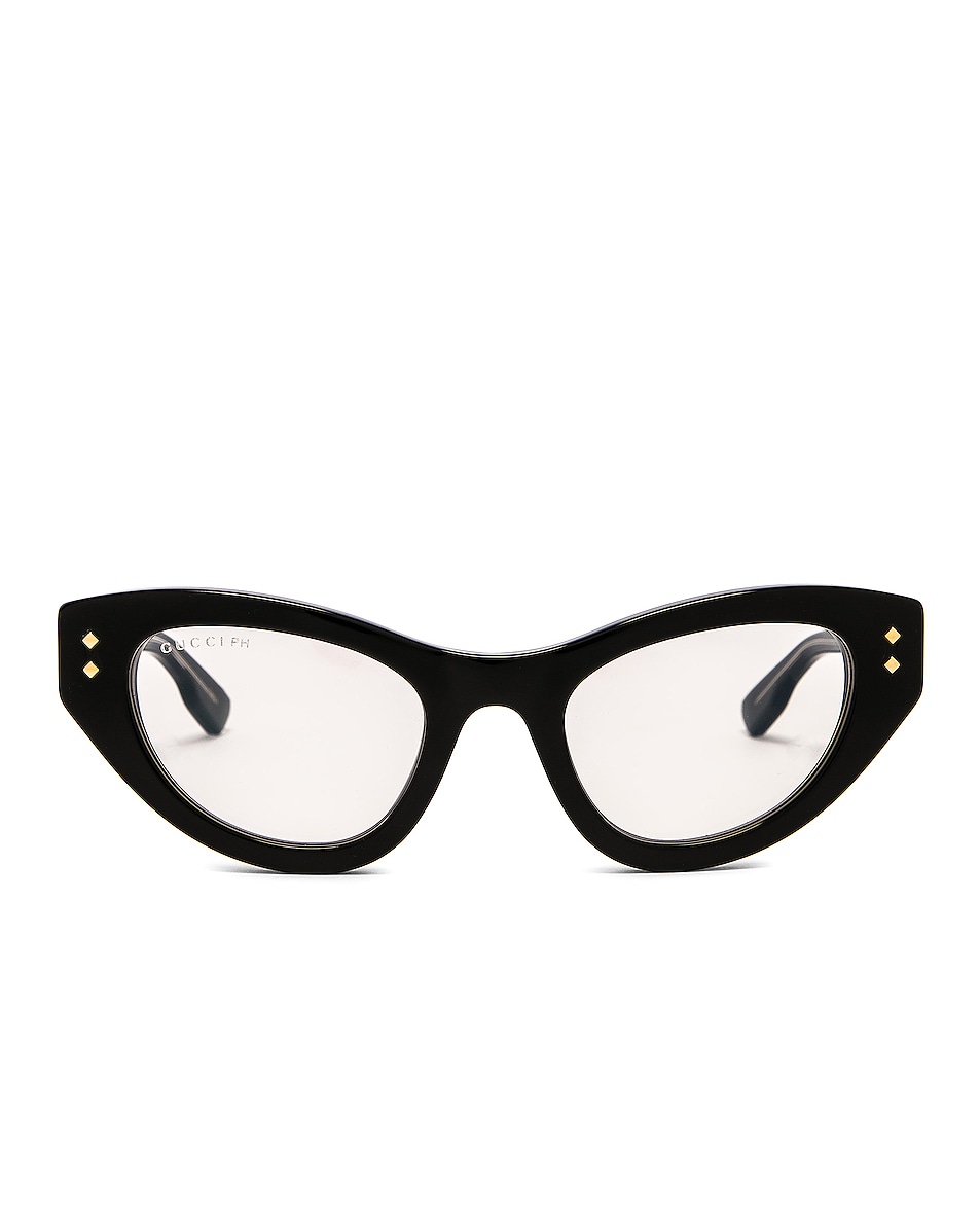 Image 1 of Gucci Transitional Cat Eye Glasses in Black