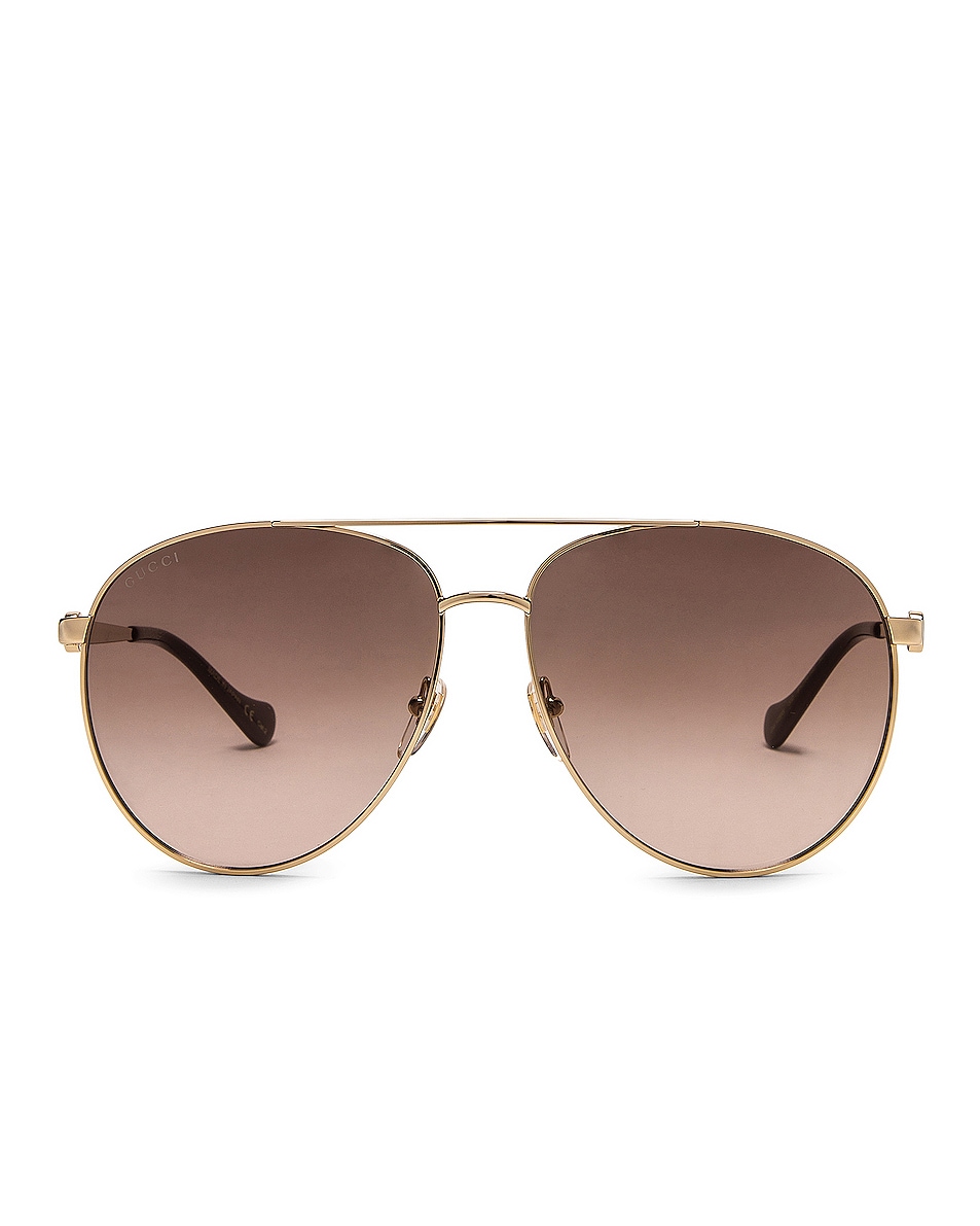 Image 1 of Gucci Aviator Sunglasses in Gold