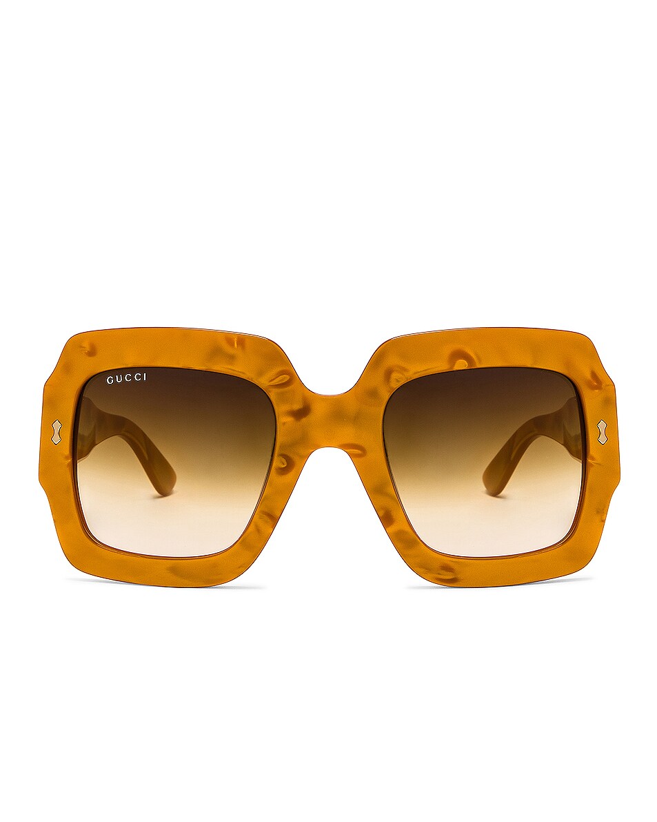 Image 1 of Gucci Large Square Sunglasses in Yellow