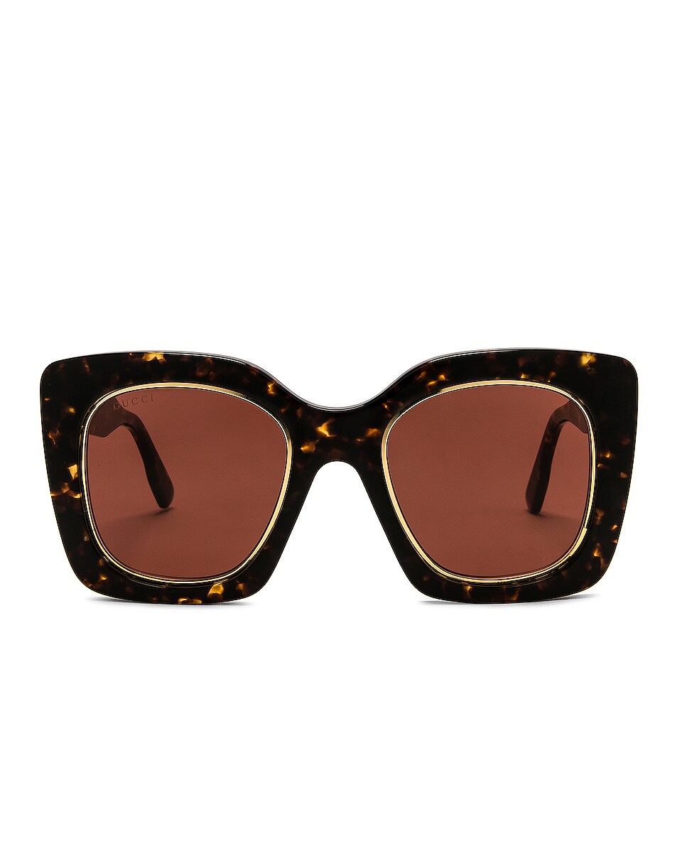 Image 1 of Gucci Large Square Sunglasses in Havana