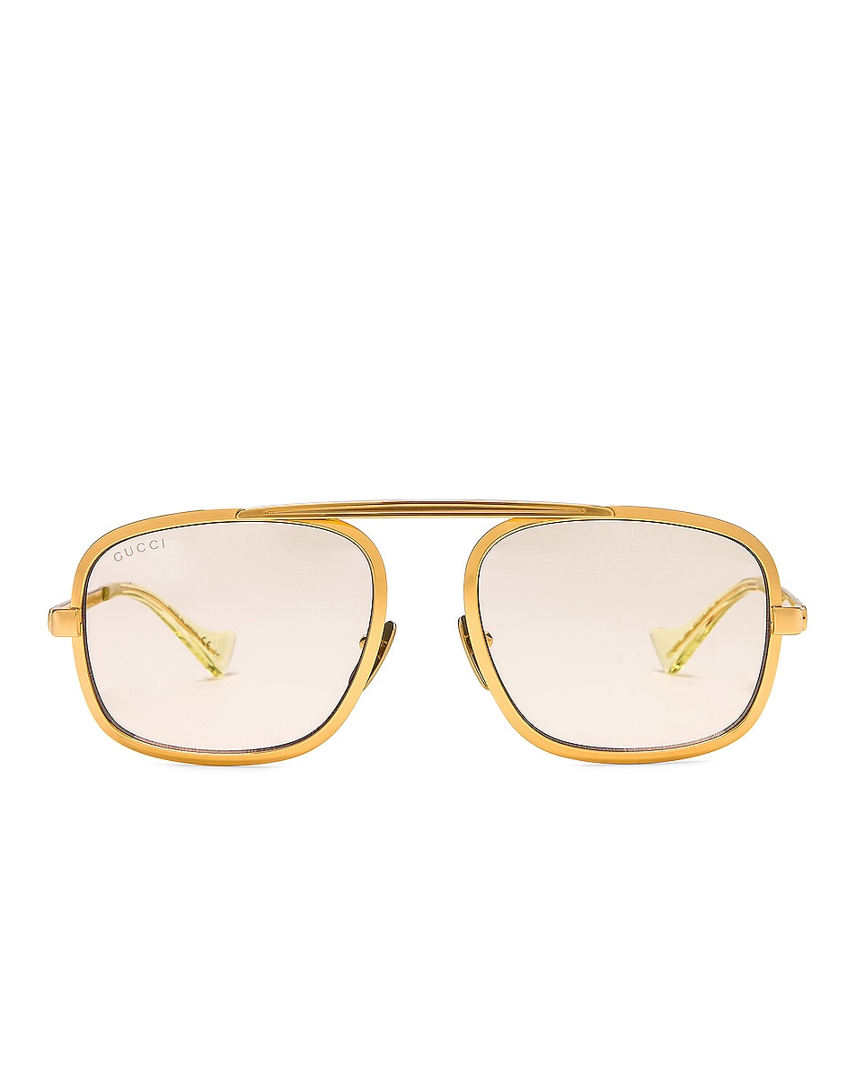 Image 1 of Gucci Round Eyeglasses in Gold & Yellow