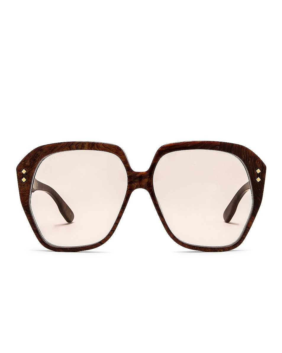 Image 1 of Gucci Square Eyeglasses in Brown & Yellow